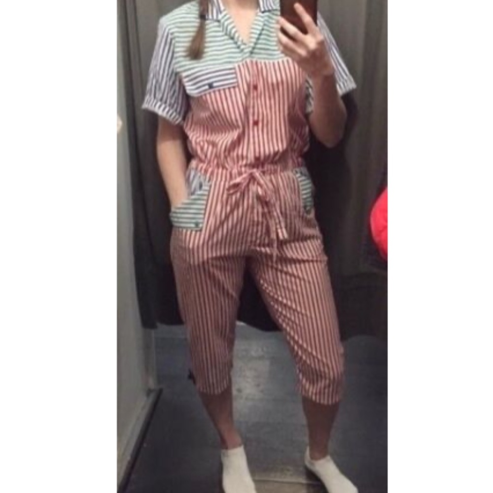 Vintage Striped Jumpsuit Size S